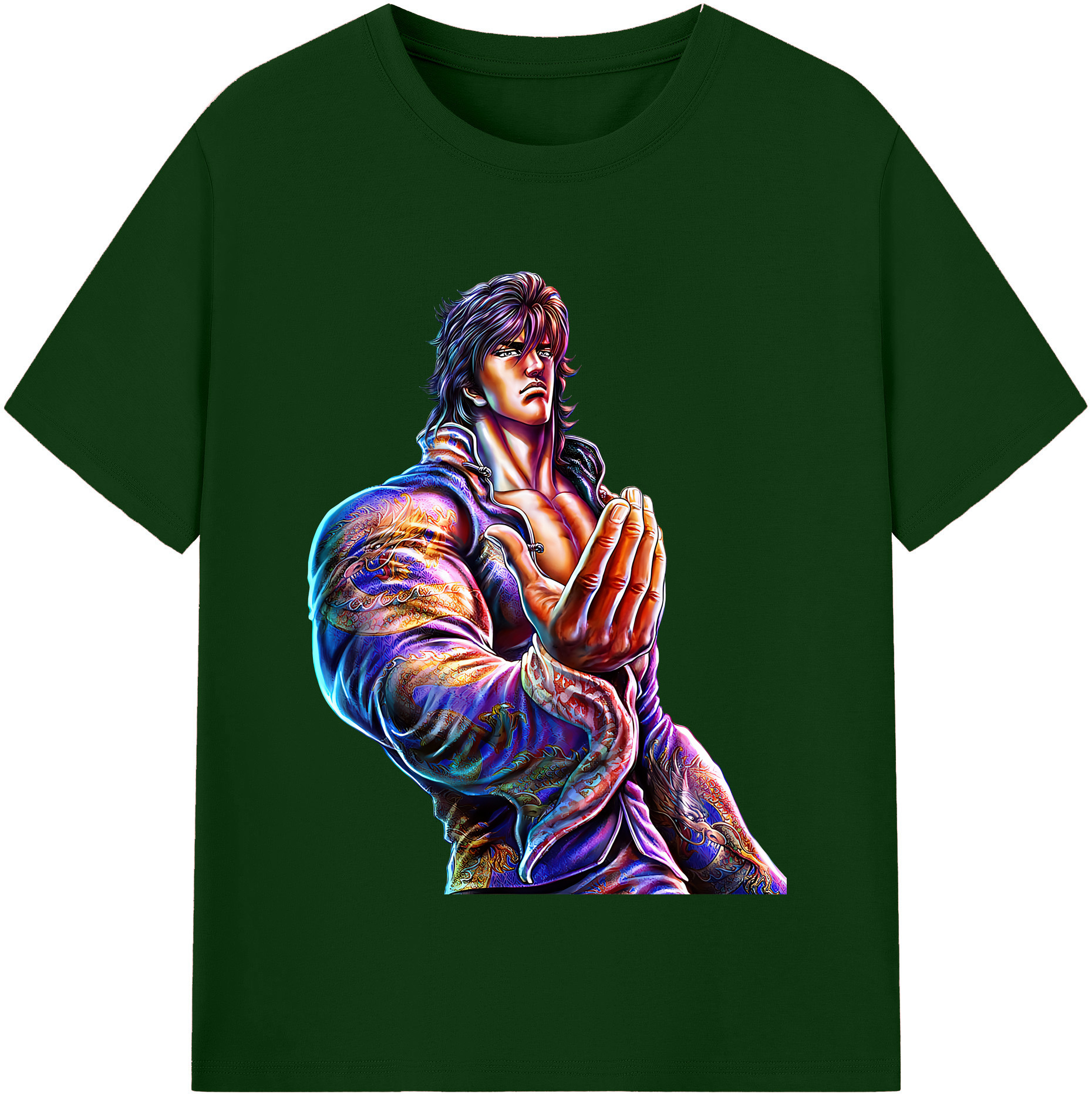 （画像用） 北斗の拳 Fist of the North Star 綿100％半袖Tシャツ（フロントプリント）